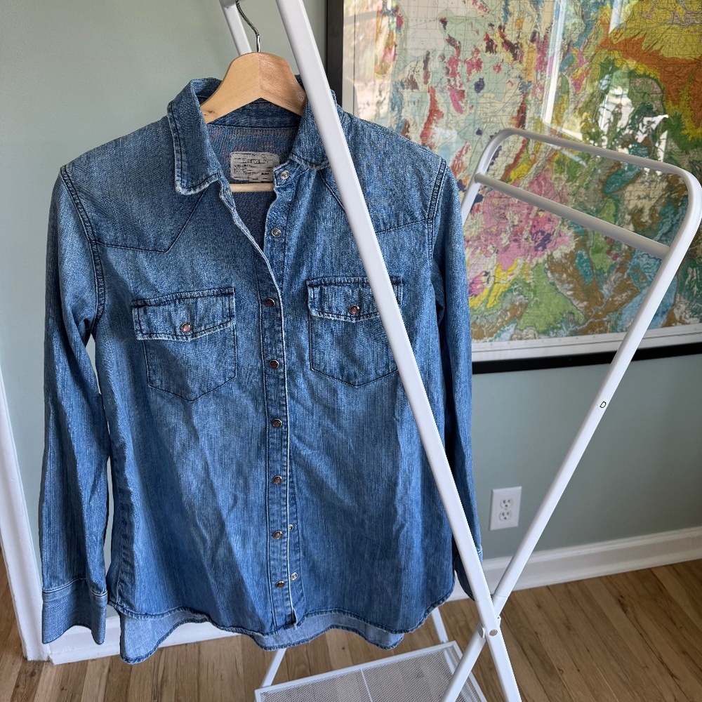 Hatch Collection Denim Maternity Shirt